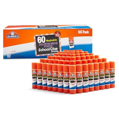 Elmer's Disappearing Purple School Glue Sticks Washable 7 Grams 60 Count, #1 Teacher Brand - Image 1
