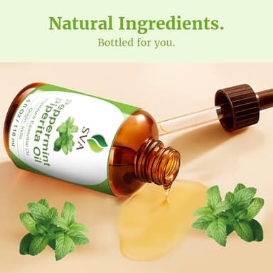 SVA Peppermint Piperita Essential Oil – 4 Fl Oz – 100% Natural Piperita Oil - for Diffuser, Hair Care, Face, Skin Care, Aromatherapy, Scalp and Body Massage, Soap and Candle Making - with Dropper - Image 8