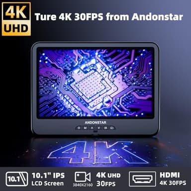 Andonstar 4K 30FPS Digital Microscope with 10.1" Screen, 3840P UHD Video Audio, Pro Boom Arm Stand for Soldering, Electronics Repair, Coin, AD208S-Pro HDMI Electronic Microscope for Adults, 64GB - Image 2