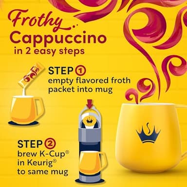 Gevalia Frothy 2-Step Artificially Flavored Cappuccino Espresso Style K‐Cup Coffee Pods & Froth Packets Kit, 6 ct. Box - Image 6
