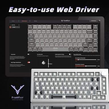 DrunkDeer A75 Rapid Trigger Mechanical Keyboard TKL Aluminum Case Wired Magnetic Switch Compact 82Keys RGB No Keycap,with Knob,Sliver White - Image 5
