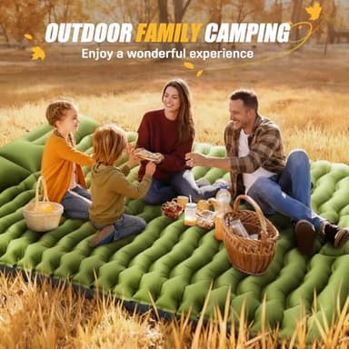 Yuzonc Double Sleeping Pad - Self Inflating 4" Extra-Thick for 2 Person with Pillow Built-in Foot Pump Inflatable Sleeping Mat for Backpacking, Hiking, Traveling, Tent, Portable Camping Mat - Image 9