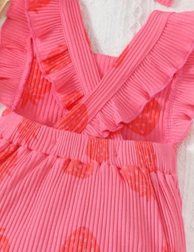 Fullfamous Newborn Baby Girl Clothes Outfits Romper Spring Summer Clothing Onesie Bodysuit Jumpsuit ropa de bebe niña Pink Strawberry Newborn - Image 6