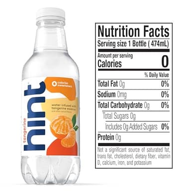 Hint Fruit-Infused Bottled Water, Tangerine - Sugar Free Flavored Water with Zero Calories, Naturally Flavored, and No Artificial Sweeteners - 16 Fl Oz (Pack of 12) - Image 2