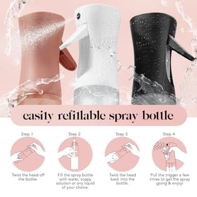 Kitsch Continuous Spray Bottle for Hair – Fine Mist Water Mister & Water Spray Bottle – Recycled Hair Spray Bottle – Spray Bottles for Cleaning, Styling, Plants & More – Terracotta, 150ml - Image 5