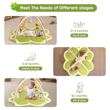 Baby Play Mat Activity Gym for Babies and Toddlers, Four-Leaf Clover Baby Play Gyms & Playmats for Babies - Image 4