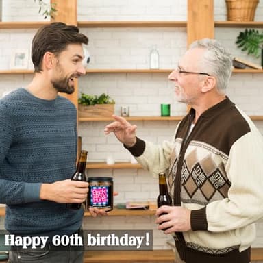 Homsolver 60th Birthday Gifts for Women Men, Happy 60th Birthday Decorations Candles Gift for Her Him, Funny 60 Years Old Ideas- Lavender Scented Candle - Image 7
