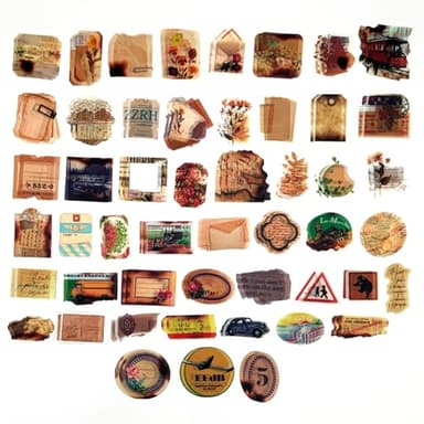 200PCS Vintage Scrapbooking Supplies Pack for Junk Journal Bullet Journals Planners Decoupage Paper Scrapbook Stickers Aesthetic Cottagecore Collage Craft Album (Dappled Marks) - Image 5