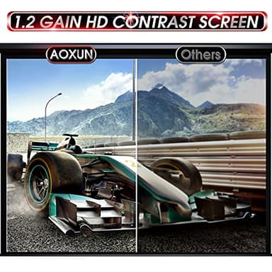 Aoxun 120" Motorized Projector Screen - Indoor and Outdoor Movies Screen 120 inch Electric 4:3 Projector Screen W/Remote Control - Image 7
