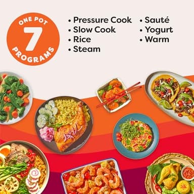Instant Pot 7.5QT RIO Wide, 7-in-1 Electric Multi-Cooker, Pressure Cooker, Slow Cook, Rice, Steamer, Sauté, Yogurt & Warmer, Wide Base, Large Searing Base, WhisperQuiet Steam Release - Image 4