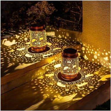 Cat Solar Lanterns Outdoor Waterproof Hanging Solar Lights Cat Gifts for Women Men Metal Decorative LED Cat Lanterns for Garden Decor,Yard,Patio,Lawn,Tabletop,Pathway,Landscape - Image 3