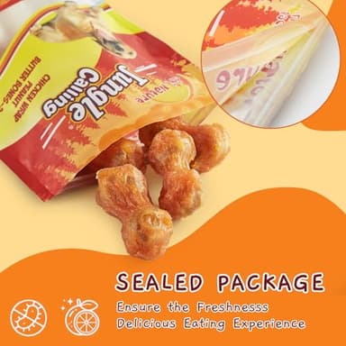 Jungle Calling Rawhide Free Dog Chew Treats, Real Chicken Wrapped Peanut Butter Bones, Teeth Clean Chewy Training Snacks, 6 oz - Image 8