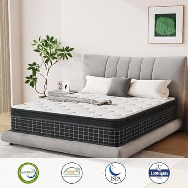 SupremeSleep King Size Mattress, 12 Inch King Mattress in a Box, Memory Foam Hybrid Matress with Individual Pocket Spring for Motion Isolation, Pressure Relief, Medium Firm Feel, CertiPUR-US - Image 7