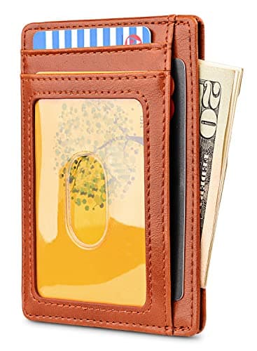 Buffway Slim Minimalist Front Pocket RFID Blocking Leather Wallets for Men and Women - Alaska Brown - Image 2