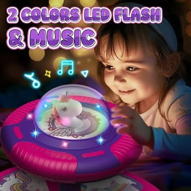 Flooyes Unicorn Sit and Spin Toys for Toddlers Girls 2 Years Old, Birthday Gifts for 2-4, with LED and Music, 360° Spin - Image 3