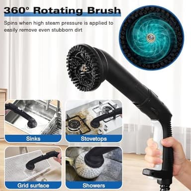 TVD Steam Cleaner, Heavy Duty Canister Steamer with 28 Accessories, Steam Mop with 5M Extra-Long Power Cord for Home Floor Cleaning, Grout, Wallpaper Removal, Upholstery, Car Detailing,White, Large - Image 3