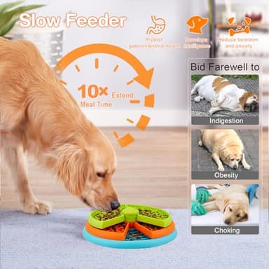 Slow Feeder Dog Bowl 3 Levels, Reduces Boredom and Anxiety, Non-Slip Interactive Puzzle Feeder, Suitable for Small/Medium/Larger Dogs - Image 2