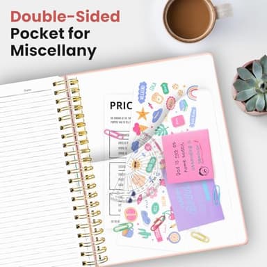 Large Spiral Lined Notebooks for Work With Removable Dividers & Tabs, 8.5"x11" Hardcover 5 Subject Notebook for Note Taking & Organizer, A4 College Ruled Journal for Women & Writing, Pink, 280 Pages - Image 6