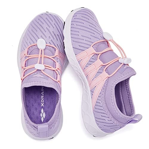 ALEADER Kids Water Shoes Xdrain Aqua Shoes for Girls Quick Dry Lightweight Swim Shoes Purple/Pink 1 M US Little Kid - Image 1