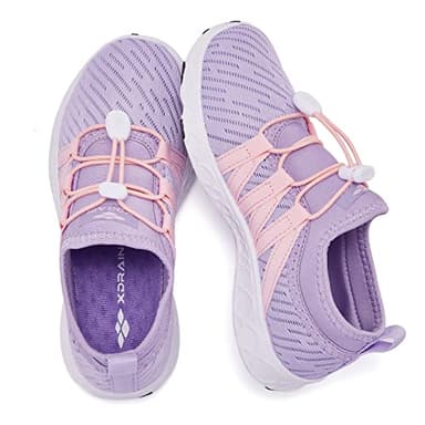 ALEADER Kids Water Shoes Xdrain Aqua Shoes for Girls Quick Dry Lightweight Swim Shoes Purple/Pink 1 M US Little Kid - Image 1