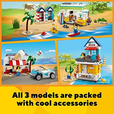 LEGO Creator 3 in 1 Beach Camper Van Building Kit, Transforms from a Campervan to Ice Cream Shop to Beach House, Great Gift for Surfer Boys and Girls, Pretend Play Beach Life, 31138 - Image 4