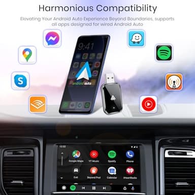HaMeby Wireless Android Auto Adapter for Android, Convert Wired to Wireless, Mini Size with Extension USB-C/Type-C, Stable Control & No Delay, Supports Car Original Control - Image 8