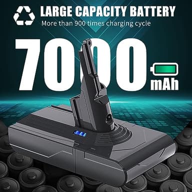 EGR Upgraded 7000mAh V8 Battery Replacement Compatible with Dyson V8 Animal Battery Replacement V8 Absolute V8 Motorhead V8 Fluffy SV10 Carbon Fiber Vacuum Cleaner 2 Filters and 3 Screws Included - Image 4
