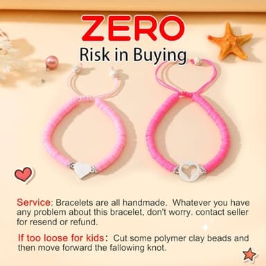 Smilelife 2024 First Day of Kindergarten Bracelet - Mommy and Me Matching Heart Bracelets First Day of School Gift for Mom Daughter Boys Girls (Kindergarten-Pink&Fuchsia) - Image 3