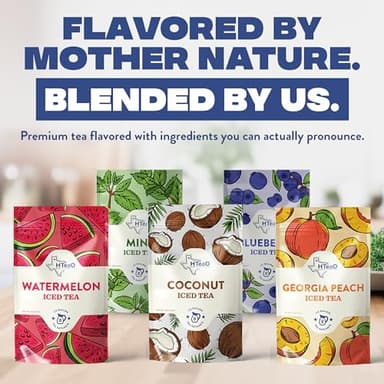 HTeaO Georgia Peach & Hibiscus Black Tea – Texas-Style Flavored Iced Tea Bags for Summer – Instant Ice Tea Packets for Quick Brew - Loaded Tea Sachets Ready in 5 Minutes (16-Count, Makes 8 Gallons Total) - Image 7