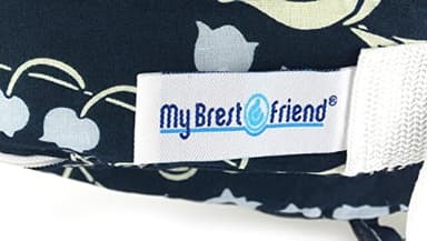 My Brest Friend Original Nursing Pillow Enhanced Ergonomics Essential Breastfeeding Pillow Support For Mom & Baby W/ Convenient Side Pocket, Double Straps & Slipcover, Navy Bluebells - Image 5