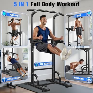 Sportsroyals Power Tower Dip Station Pull Up Bar for Home Gym Strength Training Workout Equipment, 450LBS - Image 4