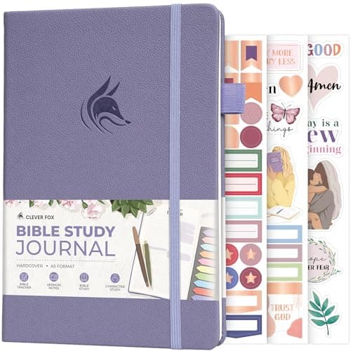 Clever Fox Bible Study Journal – Church Notes Notebook – Note Taking & Journaling Kit – Faith Based Religious Gifts & Accessories (Lavender) - Image 1