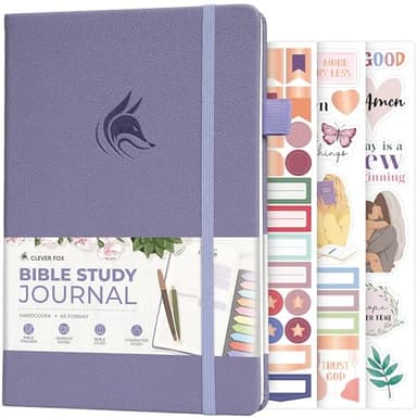Clever Fox Bible Study Journal – Church Notes Notebook – Note Taking & Journaling Kit – Faith Based Religious Gifts & Accessories (Lavender) - Image 1