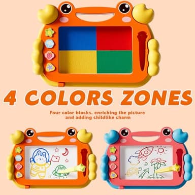 2 Pcs Magnetic Drawing Board, Magnet Doodle Board for Toddler Girls Boys 3 4 5 6 7 Year Old Kids, Montessori Preschool Educational Travel Toys Gift Etch A Colorful Sketch Magnet Erasable Writing Pad - Image 2