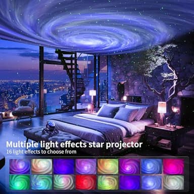 ENOKIK Galaxy Projector, Star Aurora Projector Built-in Bluetooth Speaker, Night Light for Kids Adults, White Noise Light for Home Decor/Relaxation/Party/Music/Gift (Black) - Image 2
