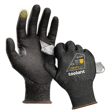 toolant A4 Cut Resistant Work Gloves with Grip, Ultra Thin Safety Glove for Fishing, WoodCarving, Gardening, 1 Pair, X-Large - Image 1