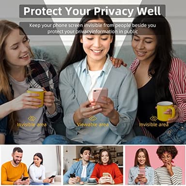 EGKimBa Privacy Screen Protector - Compatible with iPhone 16, 15, 14 Pro - 6.1 inch Gradient Colorful Electroplated Anti-Spy Anti-Blue Light Tempered Glass - Image 4