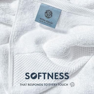 White Classic Luxury Bath Sheets Towels for Adults Extra Large 35x70 Inch - 700 GSM Turkish Cotton, Highly Absorbent | Hotel Collection | 2 Pack - Image 3