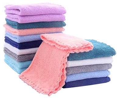 16 Pack Baby Washcloths - Luxury Multicolor Coral Fleece - Extra Absorbent and Soft Wash Clothes for Newborns, Infants and Toddlers - Suitable for Sensitive Skin and New Born - Baby Shower, 10x10 Inch - Image 1
