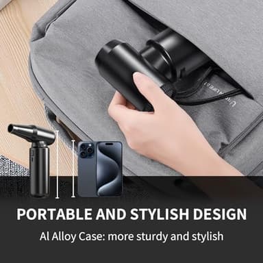 Compressed Air Duster with LED Flashlight, 300,000RPM Brushless Motor Electric Air Duster, 3-Gear Adjustable Mini Blower, Cordless Jet Fan for Keyboard, PC, Car and Home Cleaning1 - Image 7