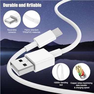 Car Carplay Cable for iPhone 17 16 15 Pro Plus Pro Max Air，3-Pack [3.3FT+3.3FT+6FT] USB A to USB C Cable for iPhone 17 16 15，for iPad Pro/Air/Mini，for Galaxy S25 S24，for MacBook Pro/Air and More - Image 4