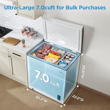 Midea MERC07C4BAWW 7.0 Cubic Feet Chest Freezer Cu.ft-Convertible, White - Image 3