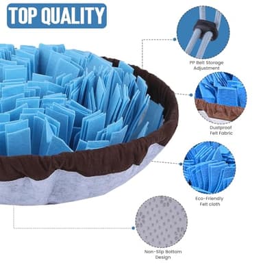 PET ARENA Snuffle Mat for Dogs - Adjustable Interactive Puzzle Toy for Large & Small Breed Slow Feeder for Mental Stimulation & Stress Relief Encourages Natural Foraging Ideal for Indoor & Outdoor Use - Image 4