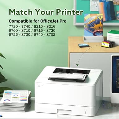 AXESET Compatible 952XL Ink Cartridge Replacement for HP Officejet Pro 7740 8710 8720 8210, Black, Cyan, Magenta, Yellow, 4-Pack - Image 2