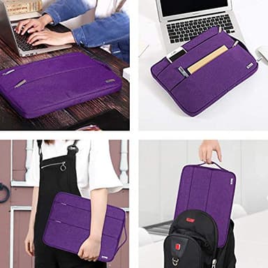 Voova 13 13.6 Inch Laptop Sleeve Case Compatible with MacBook Air 13 M1/M2/M3/M4 2020-2025, MacBook Pro 13/14, IPad Air/Pro 13, Waterproof Slim Computer Bag Cover with Handle, Purple - Image 7