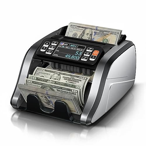 Aneken N60 Mixed Denomination Money Counter Machine, Value Counting, UV/MG/IR/DD Counterfeit Detection, 3.5" TFT Display Cash Counting Machine, Printer Enabled Bill Counter for Business - Image 1
