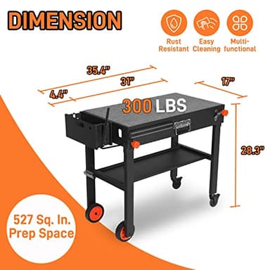EUTRKei Grill Table for Blackstone Griddle, Portable Griddle Table with Caddy - Fit 17” or 22” Other Tabletop Grill, Foldable Ninja Grill Stand& Blackstone Griddle Stand for Outdoor Tailgating-Camping - Image 2