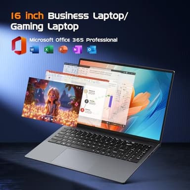 16" Laptop Computer Core i5(up to 3.6GHz)16GB RAM,512GB SSD,Window 11 Pro Notebook PC,MS Office,gaming laptop,1920 x 1200 FHD 16:10 Display, with BT5.0 Wi-Fi, USB A, HDMI, RJ45, Backlit Keyboard - Image 4