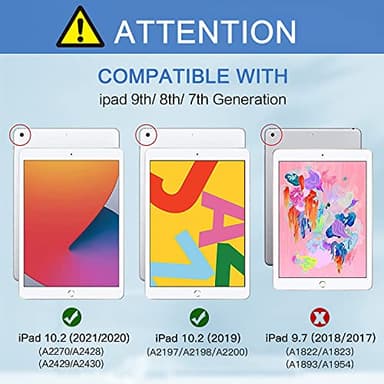 Cantis Case for ipad 9th Generation/ 8th Generation/ 7th Generation, Slim Heavy Duty Shockproof Rugged Protective Case with Built-in Stand for iPad 10.2 inch 2021/2020/2019, Black+Blue - Image 2