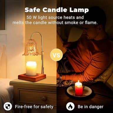 GODONLIF Candle Warmer Lamp with Timer Dimmable, Birthday Gifts for Women Mom, House Warming Gifts New Home Decor, Wax Melt Warmer for Jar Candles with 2 Bulbs - Image 2